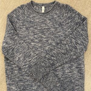 lululemon athletica Marled Gray/Blue Crewneck Sweater